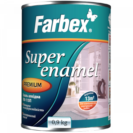 Емаль алкідна ПФ-115П жовта ТМ "Farbex" -0,9 кг.