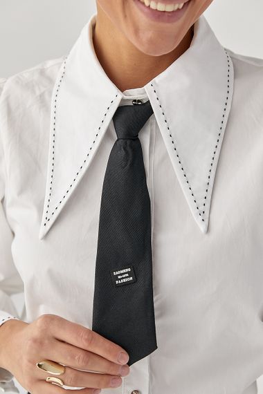 Класична сорочка з краваткою - молочний цвет, ONE SIZE (є розміри) | Зображення 3