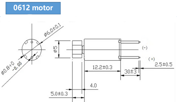Микро мотор с эксцентриком DC PRO-0612 3.7В 6мм 19000 об/м | Зображення 2