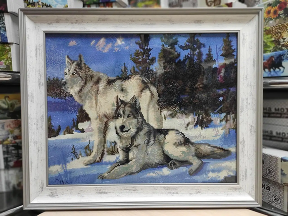 Алмазная мозаика Волки на снегу 40х50 см ColorArt SP007 | Зображення 5