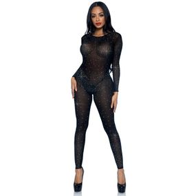 Комбінезон сексуальний Leg Avenue Sheer Rhinestone, XS, зі стразами, чорний sexstyle