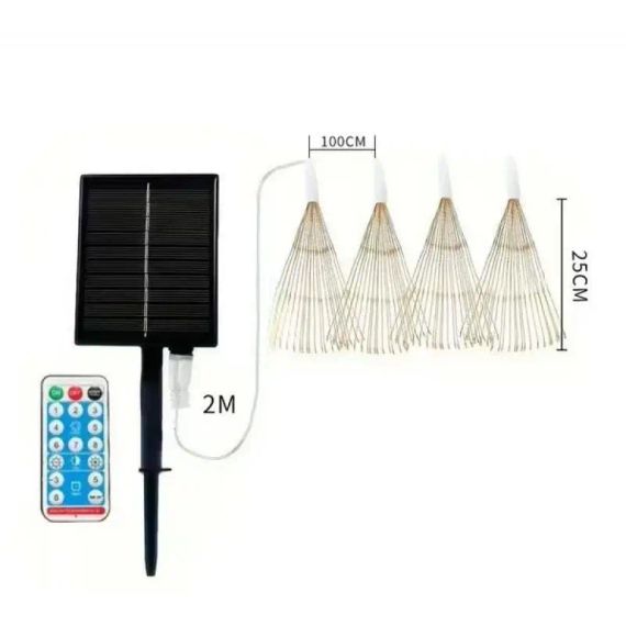Світлодіодні кульові лампи Solar Starburst, світлодіодні  вогні з дистанційним керуванням, 8 режимами Теплий білий | Зображення 4