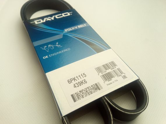 Ремінь генератора струмковий ВАЗ 2110, 2170 (з ГУР), DAYCO (6PK1115) (2110-1041020) | Зображення 1