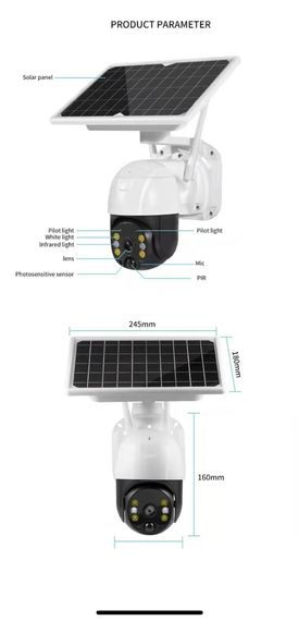 Вулична камера відеоспостереження з сонячною панеллю WIFI Solar Camera ICSEE 3MP оригінал FHD-Contains SIX 18650 batteries 12 (MER-15335_2532) | Зображення 5