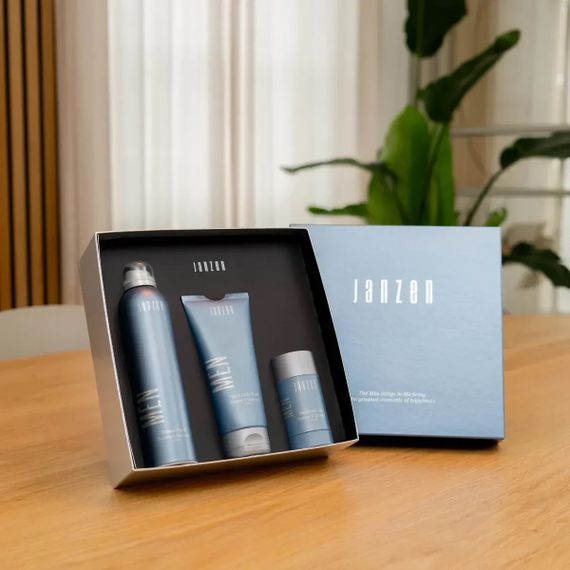 Подарунковий набір JANZEN Gift Set FOR MEN Bergamot & Cedarwood (deodorant, shower foam, hair & body wash) | Зображення 1
