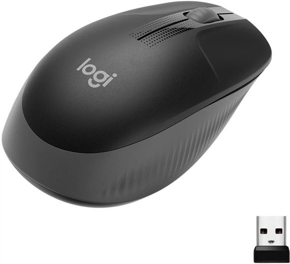 Миша комп'ютерна бездротова Logitech M190 Wireless Charcoal L910-005905 чорна | Зображення 1