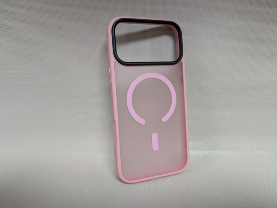 Чехол для iPhone 17 Pro Max / Айфон 17 Про Макс, Soft Touch, противоударный, MagSafe, розовый