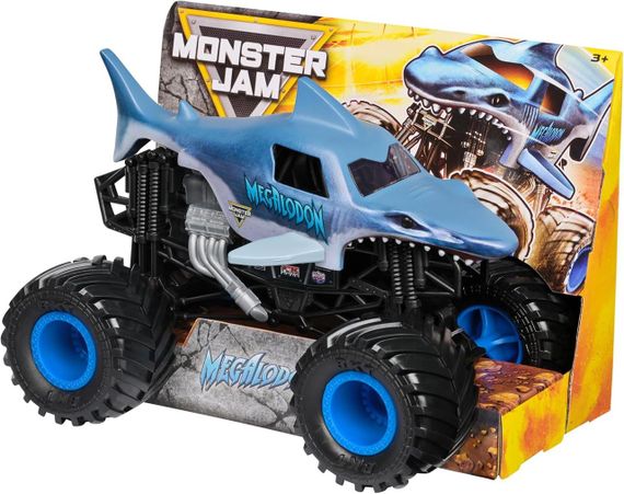 Оригінал Monster Jam Megalodon Монстр-трак 1:24 Акула Мегалодон Металевий кузов | Зображення 2
