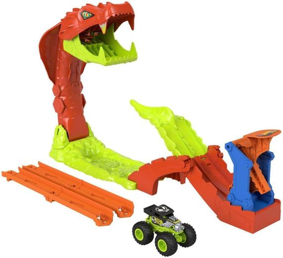 Трек Хот Вілс Монстр-трак Атака змії з Бон Шейкером Hot Wheels Monster Trucks Snake Slam Takedown | Зображення 1