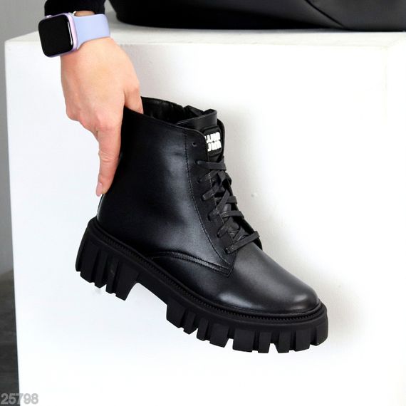 Чорні зимові черевики берці натуральна шкіра | Зображення 8