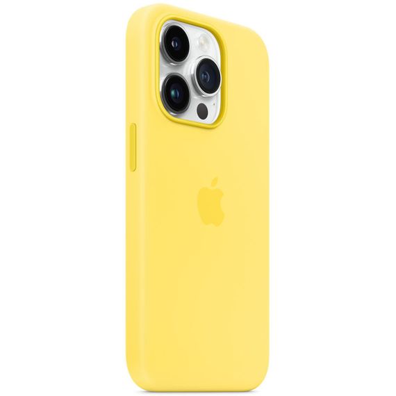Чехол Silicone case (AAA) full with Magsafe для Apple iPhone 14 Pro (6.1") Желтый / Canary Yellow | Зображення 1