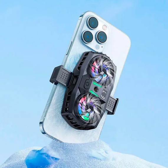 Кулер для охолодження для мобільного телефону Hoco GM36 | смартфона на IOS Android Андроїд |4.5-7" затискач| Чорний | Зображення 2