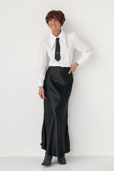 Класична сорочка з краваткою - молочний цвет, ONE SIZE (є розміри) | Зображення 2