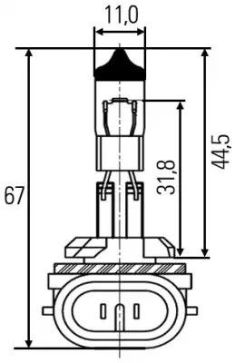 Лампа розжарювання H27W/2 12 V 27 W PGJ13, HELLA (8GH008991031) | Зображення 2