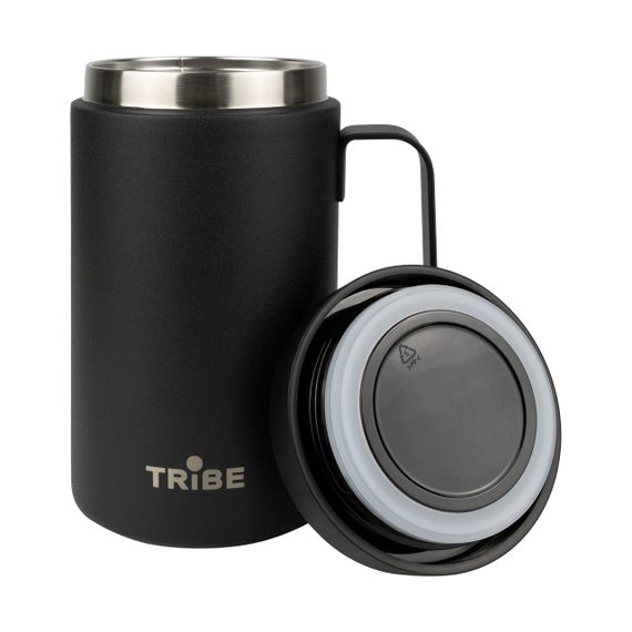 Чашка-термос Tribe Adventure Mug 450 мл, Термокружка трайб для походу, відпочинку та риболовлі, Чорний | Зображення 1