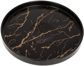 Блюдо круглое Marmo Bianco Black 25х25х3см