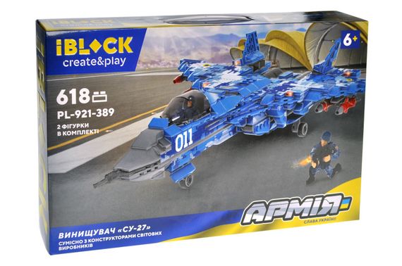 Конструктор Истребитель СУ-27, серии Армия, iBlock (PL-921-389), 618 дет. | Зображення 1