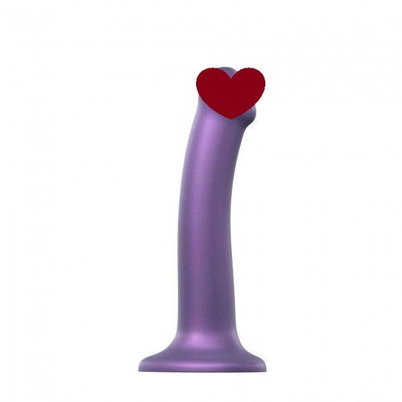Насадка для страпону Strap-On-Me Mono Density Dildo Violet M, діам. 3,3 см, одношаровий силікон, гну Sex Aura