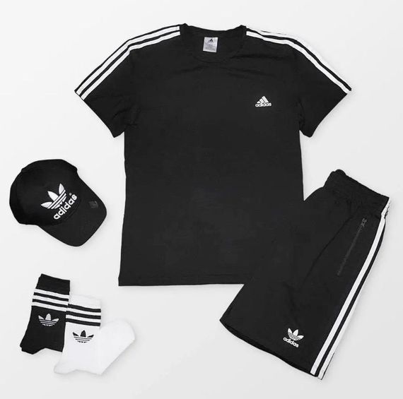 Чоловічий літній костюм adidas чорний