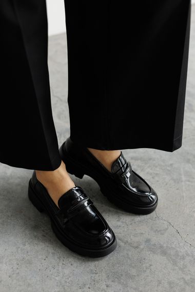 Лофери жіночі шкіряні 591619 Чорні 36 37 38 39 40 41 | Зображення 9