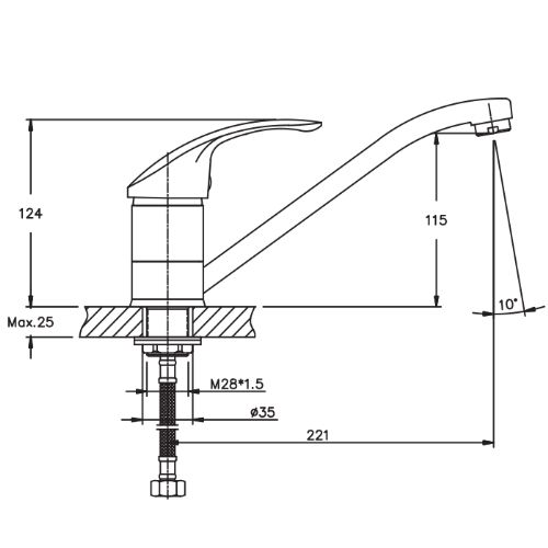 Смеситель для кухни Haiba MARS 555 (HB0268) | Зображення 1