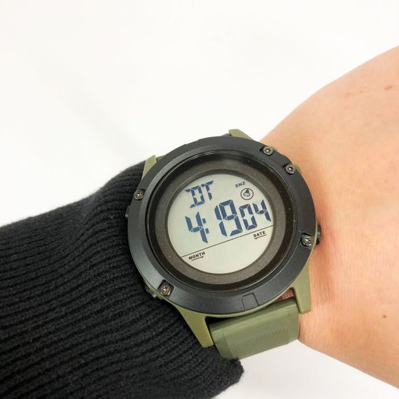 Годинник наручний чоловічий SKMEI 1508AGWT ARMY GREEN-WHITE, Водонепроникний чоловічий годинник. Колір: зелений | Зображення 1