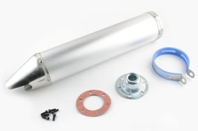 Глушитель   (тюнинг) 420*100mm, креп. Ø78mm   (нержавейка, хром, прямоток, mod:3)