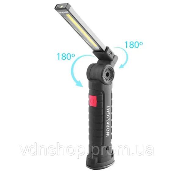Аккумуляторный фонарь лампа светильник WORKLIGHT W-52 складной (от USB/с МАГНИТОМ/с КРЮЧКОМ) | Зображення 4