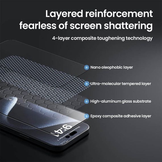 Захисне скло Nillkin (CP+PRO) для Apple iPhone 16 Pro Max (6.9") (+ аппликатор) Чорний | Зображення 2