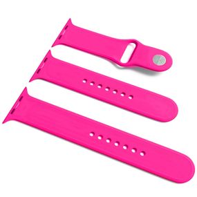 Силіконовий ремінець для Apple Watch Sport Band 38/40/41/42mm(ser.10) (S/M & M/L) 3pcs Рожевий / Barbie pink