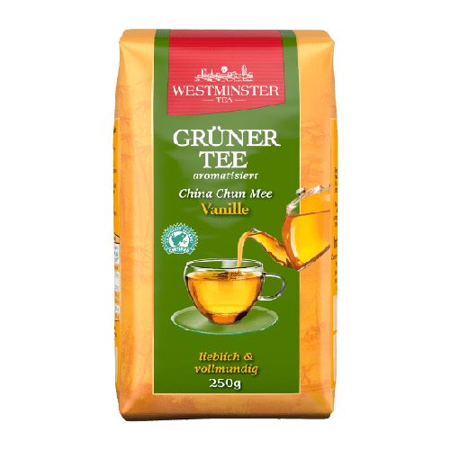 Чай зелений з ванільним смаком листової Westminster Gruner Tea Vanille, 250 г, Німеччина