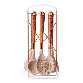 Набір кухонного приладдя на підставці 6 штук кухонні аксесуари Дерево YRUR8