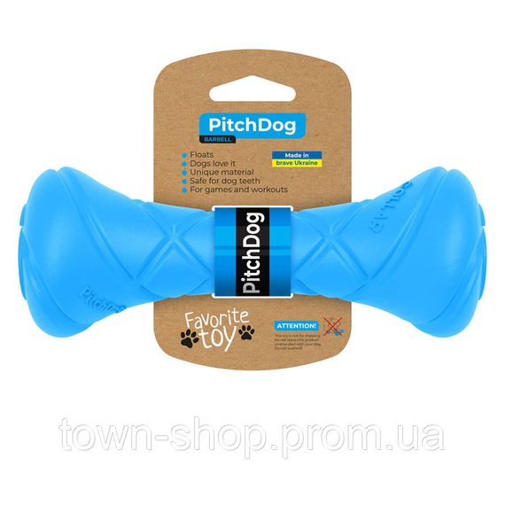 Игровая гантель для апортировки PitchDog, длина 19 см, диаметр 7 см голубой