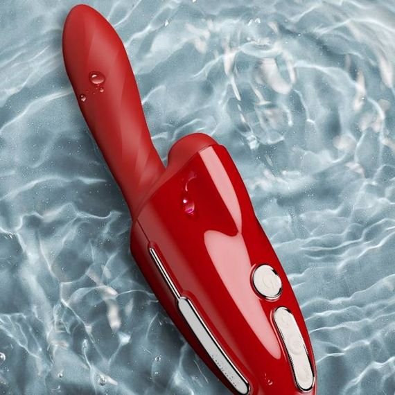 Вибратор трансформер с вращением, фрикциями и подогревом Qingnan No.9, красный sexstyle | Зображення 7