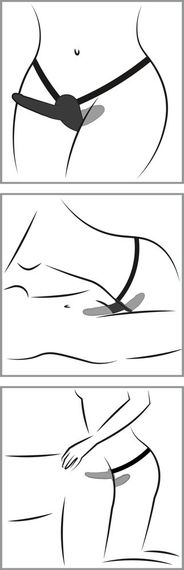 Страпон - Double Strap On Black Silicone Sex Aura | Зображення 7