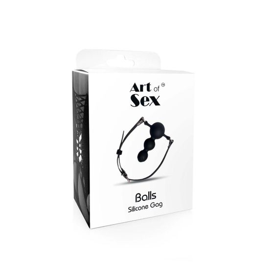 Кляп силиконовый Art of Sex - Balls, экокожа, черный Sex Aura | Зображення 2