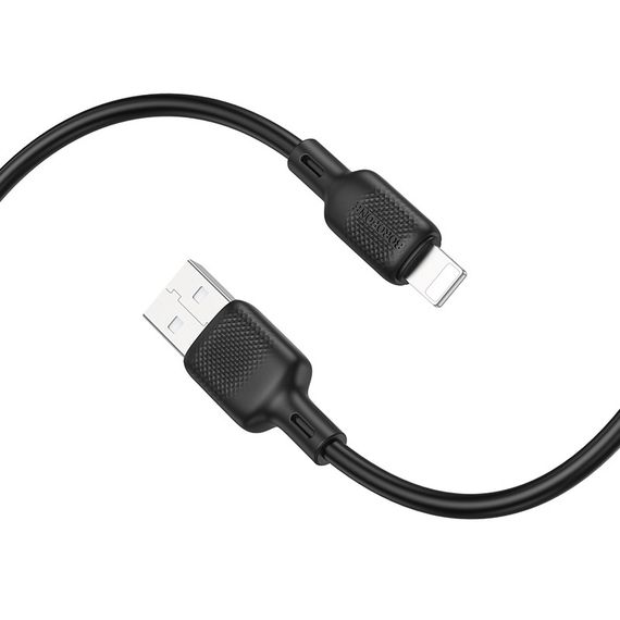 Дата кабель Borofone BX113 Lenny USB to Lightning 2.4A (3m) Black | Зображення 2