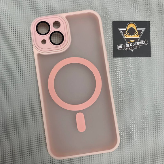 Чохол для iPhone 13 TPU Матовий MagSafe Захист камери Рожевий