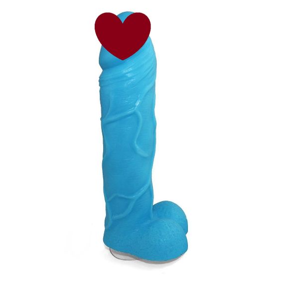 Крафтовое мыло-член с присоской Чистий Кайф Blue size L, натуральное sexstyle