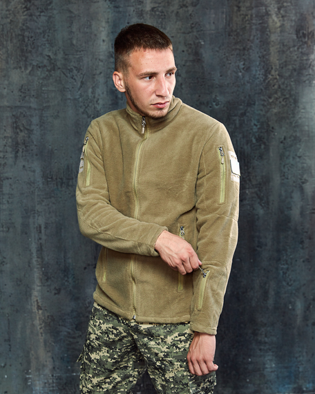 Тактическая флисовая кофта бежевый S M | Зображення 2