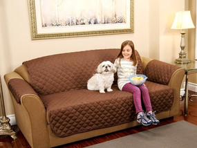 Стеганое покрывало-накидка на  диван двухстороннее  Couch Coat