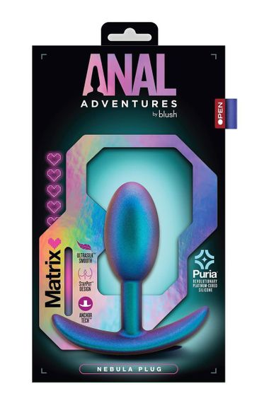 Анальный плаг, бирюзовый ANAL ADVENTURES MATRIX NEBULA PLUG Sex Aura | Зображення 3