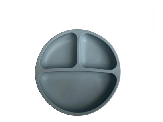 Дитячий силіконовий набір посуду для годування синій 12 предметів | Зображення 3