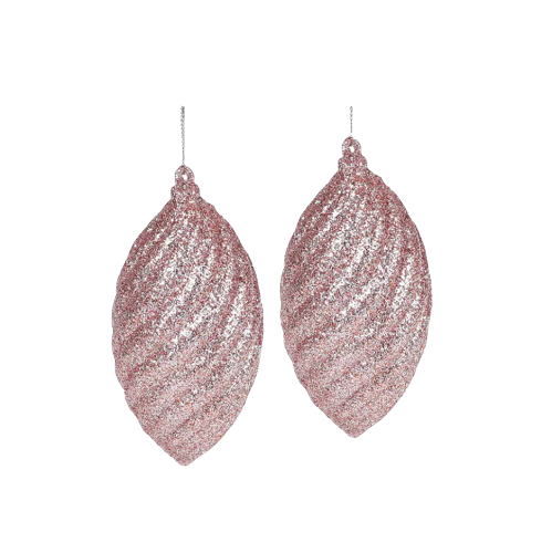 Набір ялинкових прикрас 2шт рожевий глітер БОНА ДИ