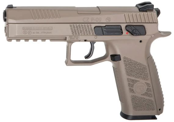 Пістолет пневматичний ASG CZ P-09 FDE Blowback. CO2. Pellet кал. 4.5 мм