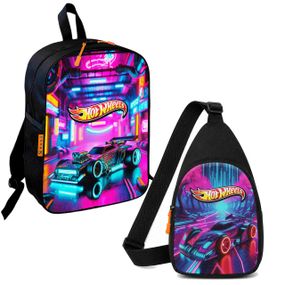 Набор Hot Wheels 2 в 1: детский рюкзак + сумка-слинг, для мальчика и девочки 7–9 лет (6271)