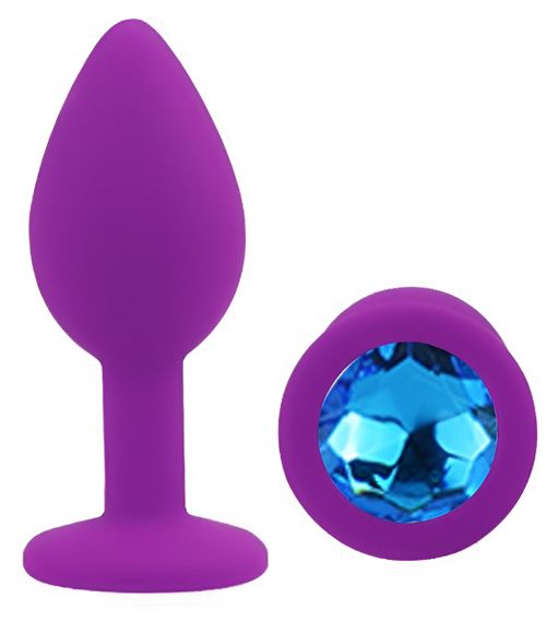 Силіконова анальна пробка EGZO - Silicone Purple Round Plug Blue, size S Sex Aura | Зображення 1