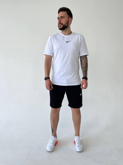 Мужской летний комплект двойка с футболкой и шортами, размер 50, цвет черный с белым | Зображення 6