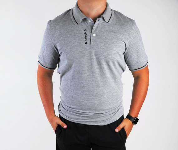 Мужское поло-футболка на пуговицах BD0032 цвет серый, размер XL
