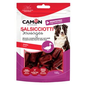 Лакомство для собак мясное Camon мини колбаски из утки, 100 гр, 4*1,5 см